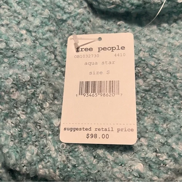 NWT Free People BFF Aquamarine Cowl Neck Sweater Small - Picture 4 of 4
